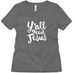 Ladies Relaxed Fit V-Neck Tee