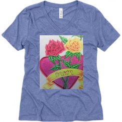 Ladies Relaxed Fit Super Soft Triblend V-Neck Tee
