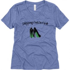 Ladies Relaxed Fit Super Soft Triblend V-Neck Tee