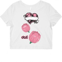 Ladies Slim Fit Crop Top Tee