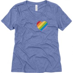 Ladies Relaxed Fit Super Soft Triblend V-Neck Tee