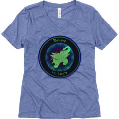 Ladies Relaxed Fit Super Soft Triblend V-Neck Tee