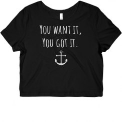 Ladies Slim Fit Crop Top Tee