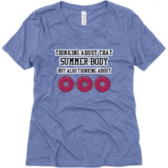 Ladies Relaxed Fit Super Soft Triblend V-Neck Tee