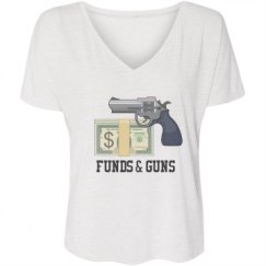 Ladies Flowy Slouchy V-Neck Tee