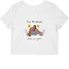 Ladies Slim Fit Crop Top Tee