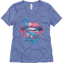 Ladies Relaxed Fit Super Soft Triblend V-Neck Tee