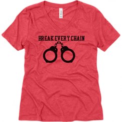 Ladies Relaxed Fit Super Soft Triblend V-Neck Tee