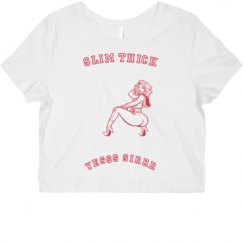 Ladies Slim Fit Crop Top Tee