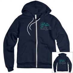 Navy midweight zip hoodie
