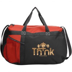 Think Positive Gold Metallic Print Sport Duffel Bag