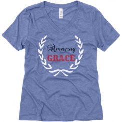 Ladies Relaxed Fit Super Soft Triblend V-Neck Tee