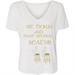 Ladies Flowy Slouchy V-Neck Tee