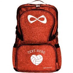 Custom Text Volleyball Nfinity Sparkle Backpack