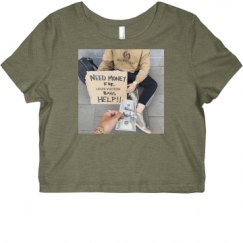 Ladies Slim Fit Crop Top Tee