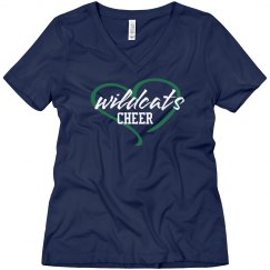 Wildcats Cheer Love V-Neck Relaxed Black 