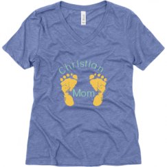 Ladies Relaxed Fit Super Soft Triblend V-Neck Tee