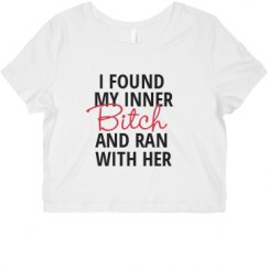 Ladies Slim Fit Crop Top Tee