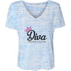 Ladies Flowy Slouchy V-Neck Tee