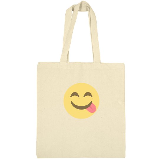 Face Savouring Delicious Food Tote Bag 