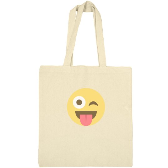 Face with Stuck Out Tongue and Winking Eye Tote Bag 