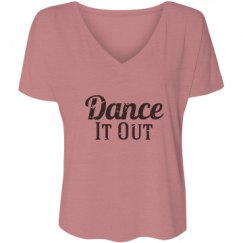 Ladies Flowy Slouchy V-Neck Tee