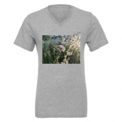 Unisex CVC Jersey V-Neck T-Shirt