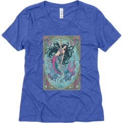 Ladies Relaxed Fit Super Soft Triblend V-Neck Tee