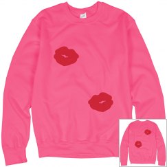 Sweater / Lips / Neon Pink 