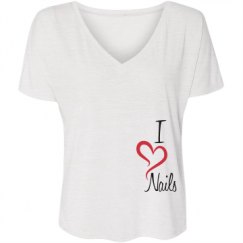 Ladies Flowy Slouchy V-Neck Tee