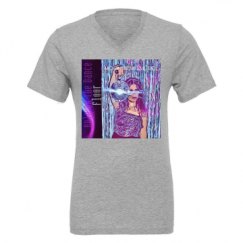 Unisex CVC Jersey V-Neck T-Shirt