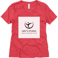 Ladies Relaxed Fit Super Soft Triblend V-Neck Tee