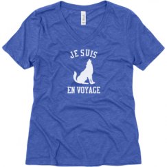 Ladies Relaxed Fit Super Soft Triblend V-Neck Tee