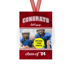 Metal Oval Christmas Ornament