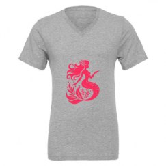 Unisex CVC Jersey V-Neck T-Shirt