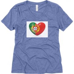 Ladies Relaxed Fit Super Soft Triblend V-Neck Tee