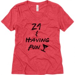 Ladies Relaxed Fit Super Soft Triblend V-Neck Tee