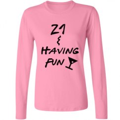 Ladies Relaxed Fit Basic Long Sleeve Tee