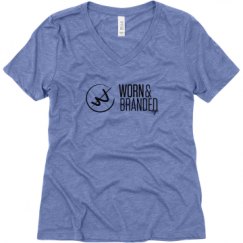 Ladies Relaxed Fit Super Soft Triblend V-Neck Tee