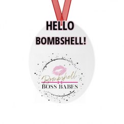 Metal Oval Christmas Ornament