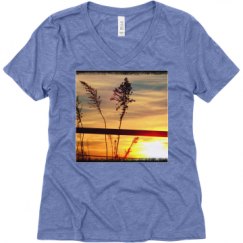 Ladies Relaxed Fit Super Soft Triblend V-Neck Tee