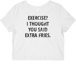 Ladies Slim Fit Crop Top Tee