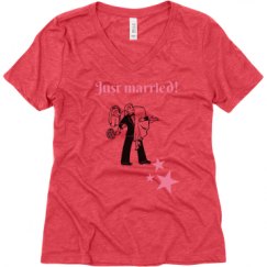 Ladies Relaxed Fit Super Soft Triblend V-Neck Tee