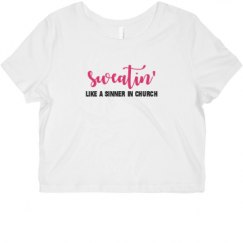 Ladies Slim Fit Crop Top Tee