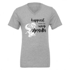 Unisex CVC Jersey V-Neck T-Shirt