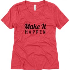 Ladies Relaxed Fit Super Soft Triblend V-Neck Tee