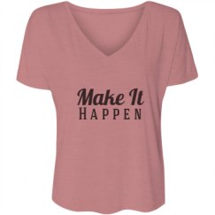 Ladies Flowy Slouchy V-Neck Tee