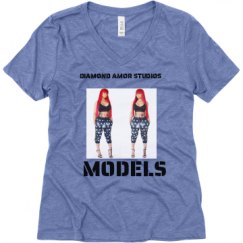 Ladies Relaxed Fit Super Soft Triblend V-Neck Tee