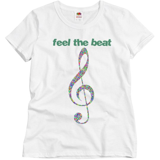 feel the beat music notes top rhinestones