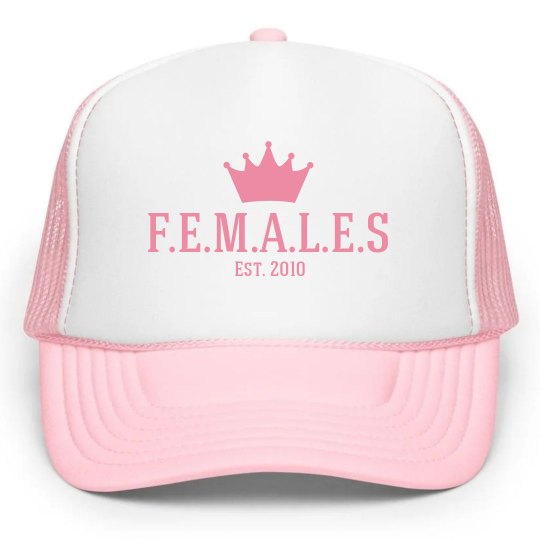 Females trucker hat pink trim